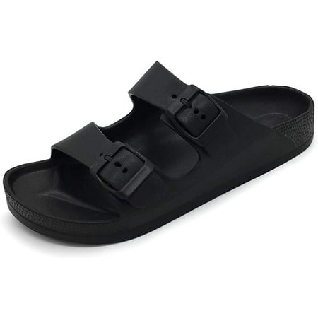 

Women s Comfort Slides Double Buckle Adjustable EVA Flat Sandals