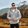 thumbnail image 4 of Chaqueta polar con capucha y cremallera completa para hombre, abrigo de invierno cálido de gran tamaño con capucha y bolsillos, 4 of 5