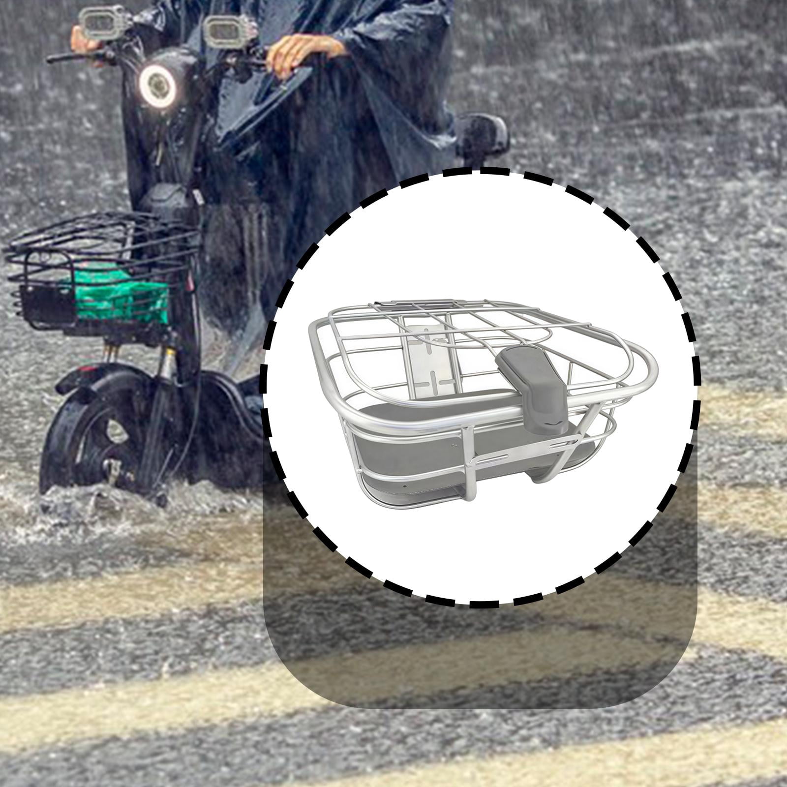 harayaa Electric Bike Front Basket Bicycle Storage Basket for Riding Biking Shopping silver