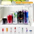 thumbnail image 4 of Adjustable Width Spring Loaded Drink Dispenser, Self Pushing Can Organizer for Soda, Beer, Wine, 6 Rows 15in Fridge Drink Holder, 4 of 8