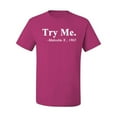 thumbnail image 2 of Black Expression Try Me. Malcolm X 1963 Men's Graphic T-Shirt, Fuschia, X-Large, 2 of 3
