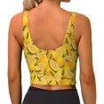 thumbnail image 4 of Goofa Yellow Limes Printed Sports Bras for Women, High Impact Running Bra Workout Crop Tank Tops Longline Sports Bra Push up-, 4 of 9