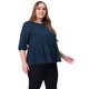 thumbnail image 3 of Blude talgrande pamujer, manfarol 3/4, cintuceñida, encaje, volantes, peplum, blusas Azul marino 4XL, 3 of 4