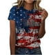 thumbnail image 2 of Fiudx Ofertas Relámpago Camiseta Informal de Manga Corta con Cuello Redondo y Estampado Del Día de La Independencia para Mujer, 2 of 4