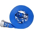 thumbnail image 4 of CZBZ 3"X 100FT Pool Backwash Hose, Heavy Duty Reinforced Blue PVC Lay Flat Water Discharge Pump Hoses For Swimming Drain Pools and Clean Filters, with Aluminum Camlock C and E Fittings, 4 of 8