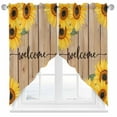 thumbnail image 2 of Welcome Swag Curtain Valance for Windows, Vintage Sunflower Window Treatments Short Swag Topper for Kitchen Windows Bathroom Bedroom, 28"x36", 2 of 8