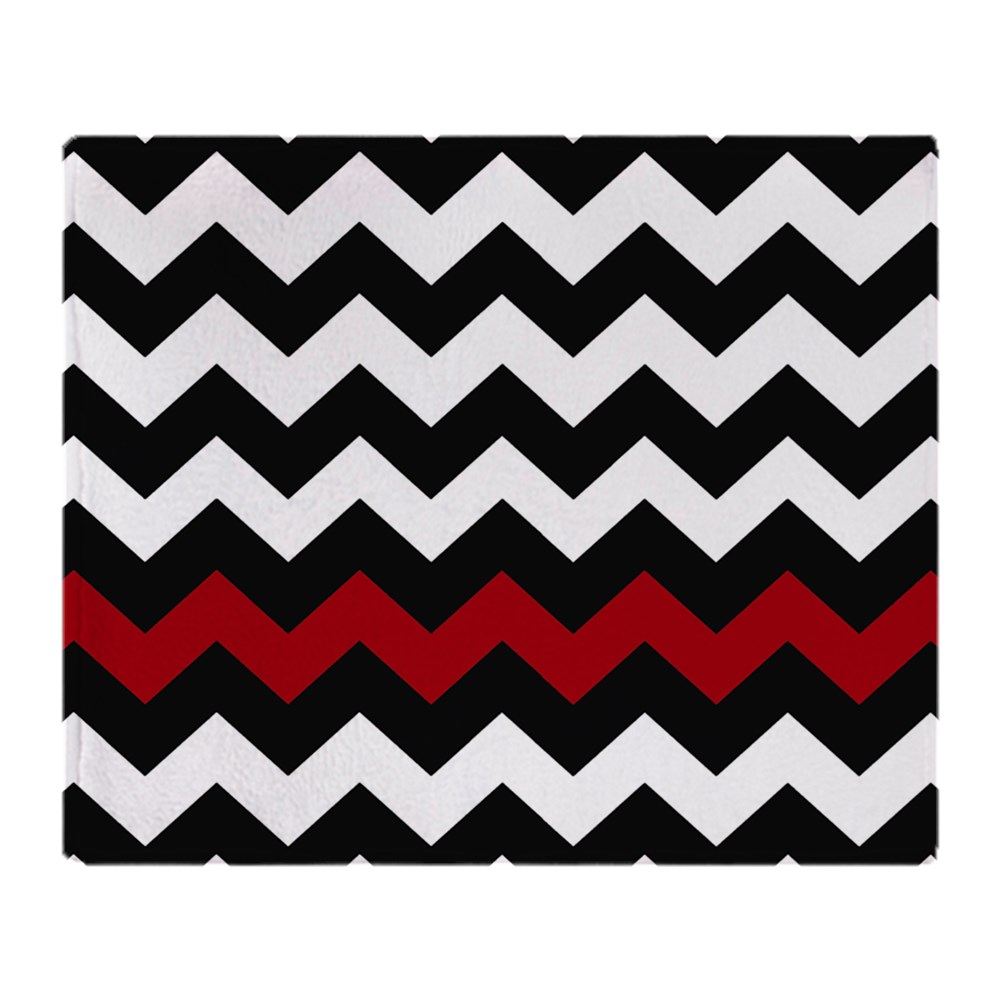 CafePress Black And Red Chevron Soft Fleece Throw Blanket, 50"x60