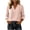 Pink, variant on Cilsoka Oversized T Shirts for Women V Neck Linen Long Sleeve Shirts Side Button Solid Loose Casual Pullover Tops