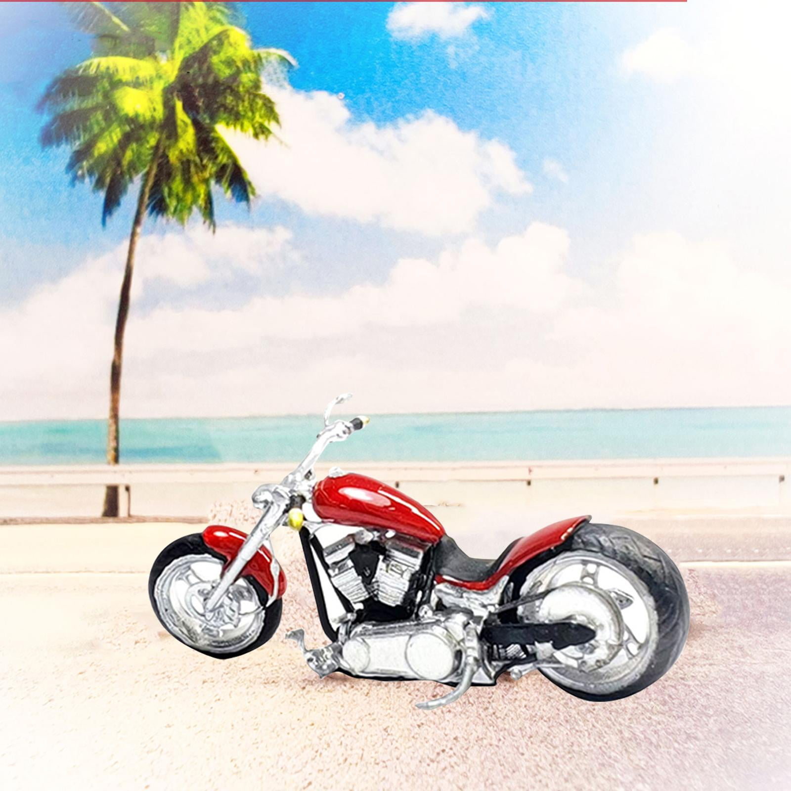 Zxpjkyu 1/64 Miniature Motocycle Figurines Diorama Figurines for Railroad Scene Building Red