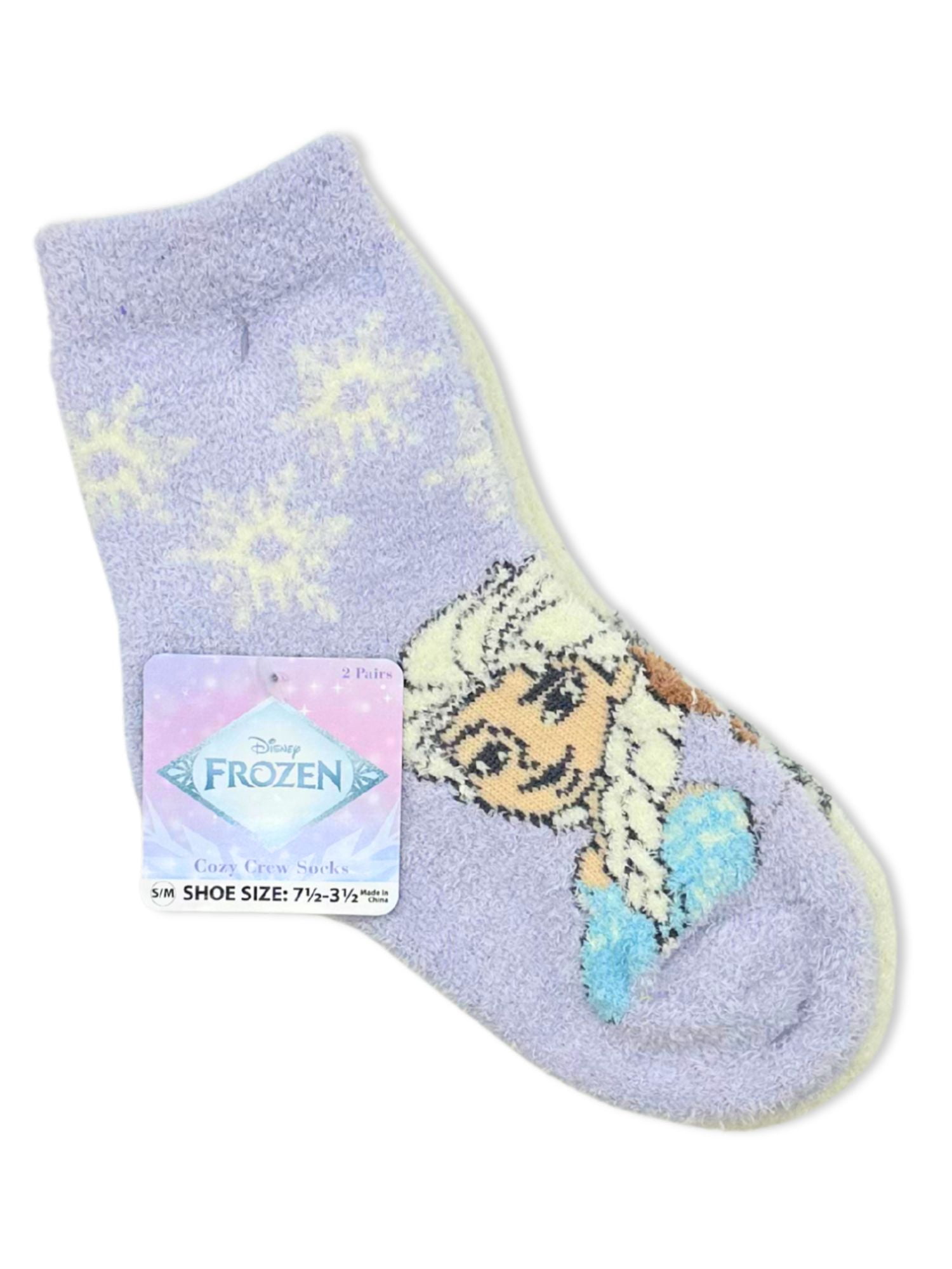 Disney Frozen Girls Cozy Socks, 2-Pack, Sizes S/M-M/L
