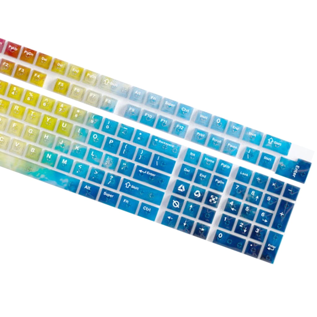 132 Rainbow Colored Keycaps PC Shine Through Design Ergonomic Typing Experience For Gaming Keyboards
