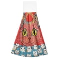 thumbnail image 2 of Wobogo Graffiti Cat Hand Towel Set of 2 Absorbent for Kitchen and Bathroom With Velcro Hanging Loop 18.2×14in, 2 of 7
