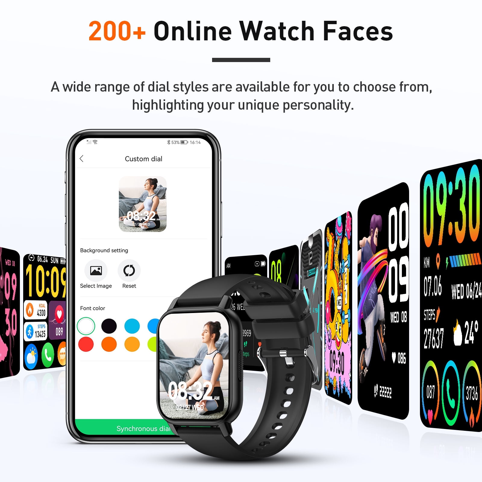 Smart Watch for Men Women, 1.85 Smartwatch (Answer/Make Calls), 112 Sports Modes Fitness Watch, IP68 Waterproof Watches Heart Rate/Sleep Monitor, Pedometer, Activity Tracker for Android iOS, Black