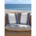 thumbnail image 5 of Outdoor Pillows Waterproof, Navy Blue Striped Throw Pillows with Inserts Included, Modern Farmhouse Stripes Indoor Outdoor Decorative Lumbar Pillow for Bed/Couch/Patio 18"x18", 2Pcs, 5 of 8