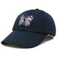 thumbnail image 4 of DALIX Pink Butterfly Hat Cute Womens Gift Embroidered Girls Cap in Navy Blue, 4 of 6