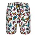 thumbnail image 3 of Balery Colorful Flying Butterflies Traje de Baño Estilo Hawaiano para Hombre, Shorts de Secado Rápido con Bolsillos-3X-Large, 3 of 6