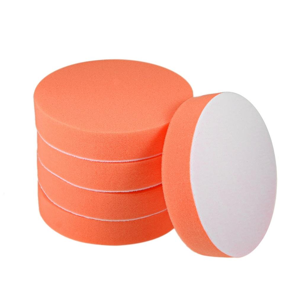 Uxcell 5" Buffing Sponge Pads, Drill Polishing Buffer Pad Disc, Hook
