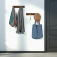 thumbnail image 2 of 2 Pack Wall Mounted Wood Coat and Hat Rack, 4 Hooks, Dark Brown, 2 of 7