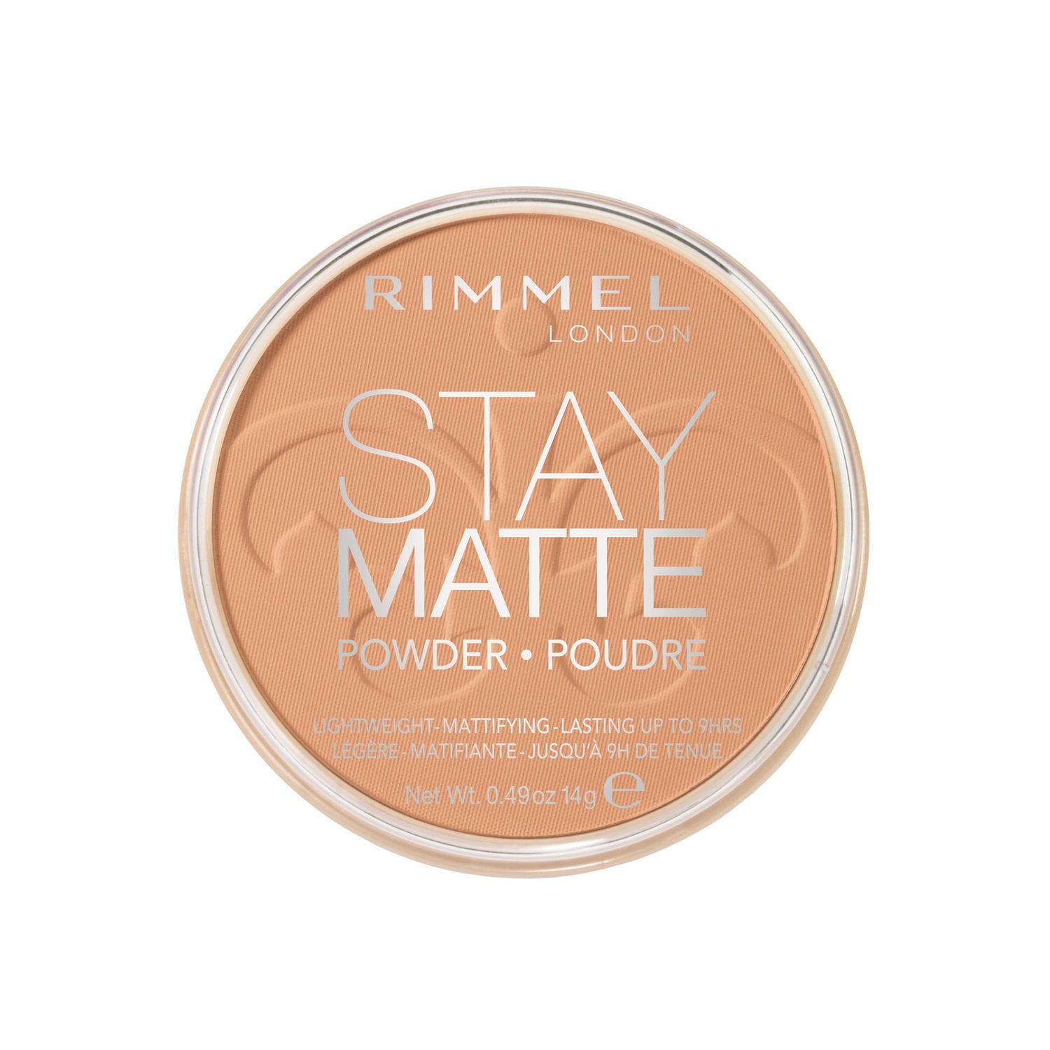 Rimmel Poudre pressée Stay Matte, texture légère et crémeuse, couvrance élevée, contrôle durable de la brillance jusqu'à 5H, 100% Sans Cruauté