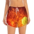 thumbnail image 2 of Disketp Tennis Ball In Fire Women's Shorts Workout Shorts for Athletic Gym Running Shorts with Phone Pockets-XX-Large, 2 of 7