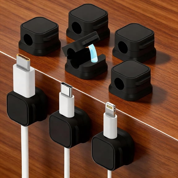 Cord Organizer- Mini Cable Clips, Magnetic Cord Organizer For Home Office, Desk, Telephone, Car, Wall, Desktop, Bedside Table (6pcs)