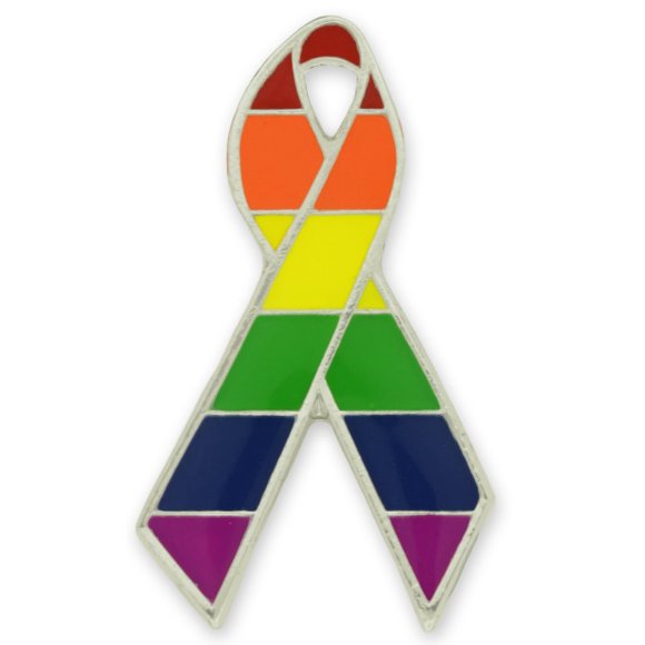 PinMart LGBT Gay Pride Awareness Ribbon Enamel Lapel Pin
