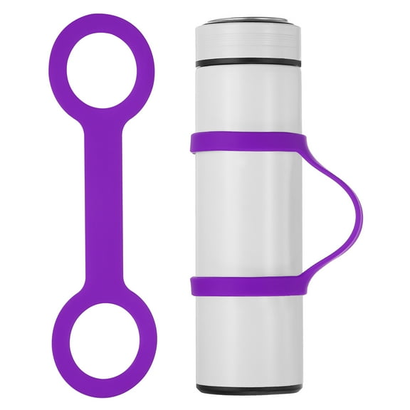 Uxcell Water Bottle Carrier Grip Silicone Water Handle Grip, Purple