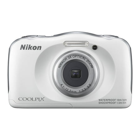 Nikon COOLPIX S33 Waterproof Digital Camera (White) - International Version