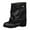 Black, variant on Rokment Womens Wide Calf Fold over Boots Fall Winter Slouchy Vintage Leather Chunky Heel Western Foldover Riding Boots