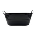 thumbnail image 2 of simhoa Galvanized Oval Beverage Tub with Carry Handles Storage Container Ice Bucket Black, 2 of 8