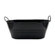 thumbnail image 2 of Cubo de hielo para almacenamiento en interiores y exteriores, recipiente ovalado galvanizado para bebidas. Negro, 2 of 9