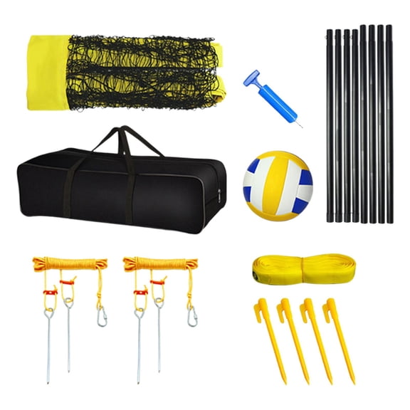 BAOSITY Volleyball Set Portable Volleyball Net Set for Grass Outdoor Sport Game Lawn