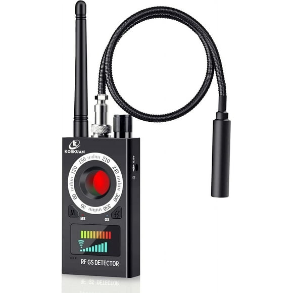 Anti Spy Detector, RF Detector & Camera Finder, Bug Detector, Upgraded RF Signal Detector, KORKUAN GSM Tracking Device for Wireless Audio Bug Hidden Camera Detector