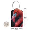 thumbnail image 4 of Fuzoiu Closeup Red Flamingo Portrait Print Premium Leather Luggage Tag,Travel Accessory,Luggage Tag for Suitcase Baggage Handbag Travel Bag,Name Card & Privacy Cover-2 PCS, 4 of 5