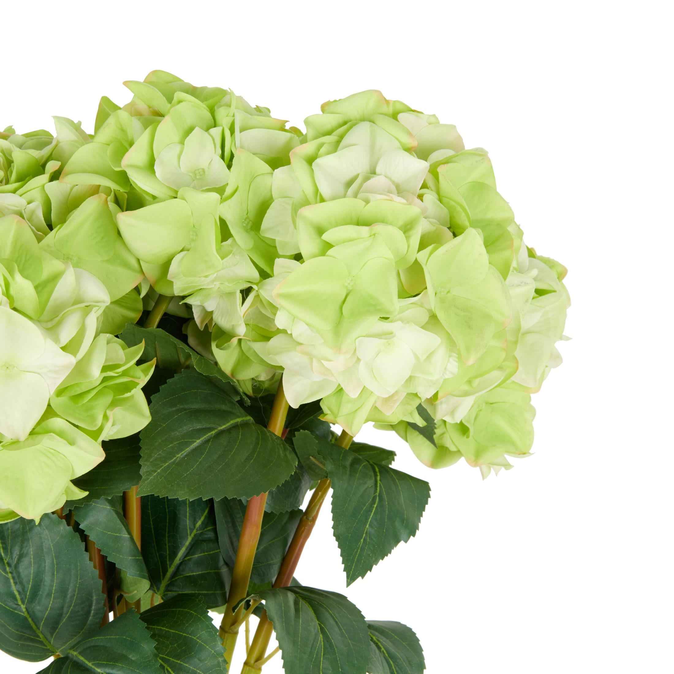32" Plastic Floral Tall Hydrangea Artificial Flower Stem, by DecMode (8 Count)