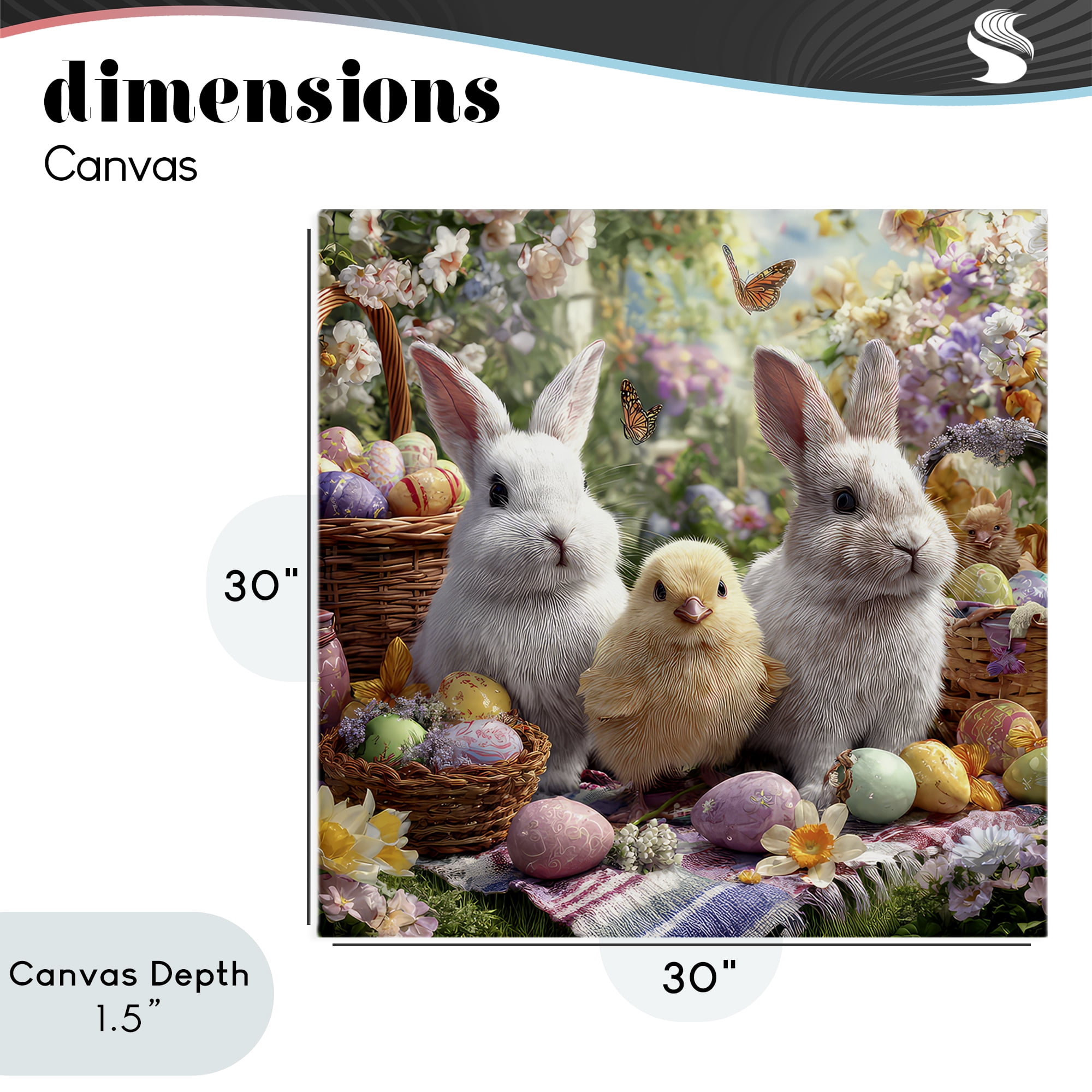 Stupell Industries Easter Animals & Eggs Canvas Wall Art, design by The Wands Want