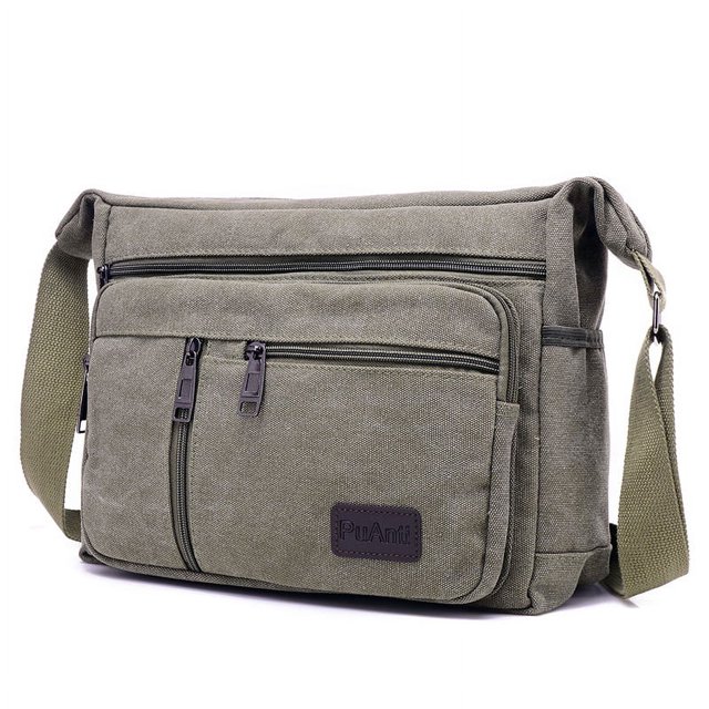 Bolso de lona para hombre, estilo coreano, bandolera de un solo hombro, bolso de negocios retro para exteriores y ocio para hombre