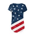 thumbnail image 4 of Itsame 4th of July Outfits for Women Printed Short Top Independence Day Short T-Shirt Sleeve, V-Neck Red, 4 of 6