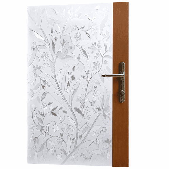 Florenta Window Privacy Film No Glue Glass Film Shower Door Privacy Window Film 3D Tulip Self-Adhesive Static Sun Blocked Glass Film Window Clings Covering