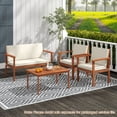 thumbnail image 2 of Gymax 4 Pieces Patio Furniture Set Acacia Wood Porch Chairs w/ Table, 2 of 10