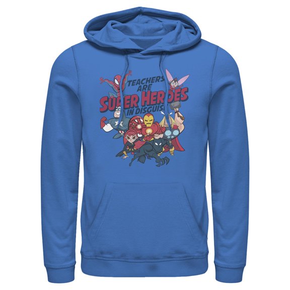Men's Marvel Avengers Teachers are Super Heroes in Disguise Pull Over Hoodie