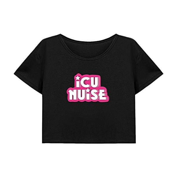 Camiseta corta Yuyangstore informal para mujer ropa deportiva suave de verano cuello redondo XL