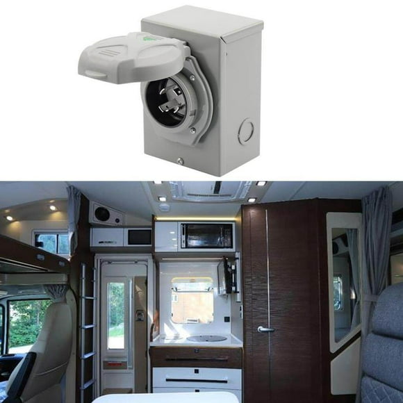 RV Power Outlet Panel Box Outdoor Electrical Box Electrical Receptacle Panel 30Amp NEMA L14 30
