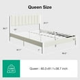 thumbnail image 2 of Novilla Queen Bed Frame with Piano Keys Headboard and Footboard, Metal Platform Bed Frames Queen Size, No Box Spring Needed, Easy Assembly, Steel Slats Support, Velvet White, 2 of 8