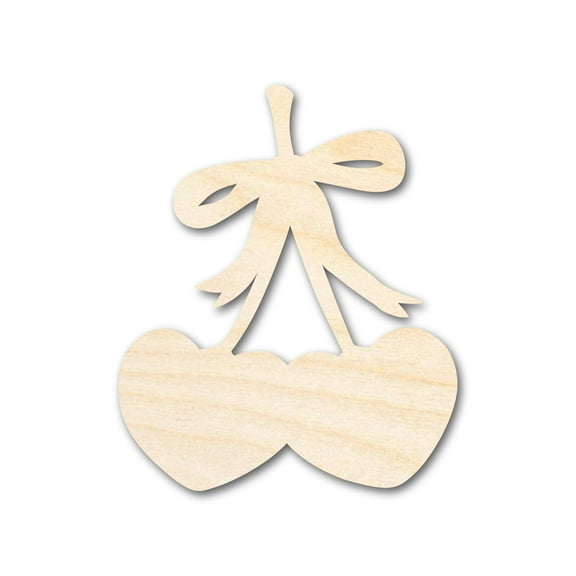Unfinished Wood Heart Cherries Shape 3" / 1/4"