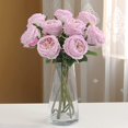 thumbnail image 2 of UKELER 4 Pcs Real Touch Artificial Flowers Austin Rose Peony with Stem for Home Decor Flower Arrangement Wedding Party Decoration, Light Purple, 2 of 9