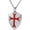 Silver, variant on Knights Templar Cross Joshua 1:9 Shield Stainless Steel Pendant Necklace with 22+2 inch Chain
