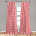 thumbnail image 4 of Ambesonne Pink Curtains, Geometric Funky Hearts Pattern, Pair of 28"x63", Dark Coral Pale Salmon, 4 of 5