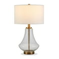 thumbnail image 3 of Evelyn&Zoe Traditional Seeded Glass Table Lamp with Flax Shade, 3 of 10