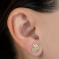 thumbnail image 2 of Aretes de oro 14k GIALLO Broquel GIALLO COLLECTION Latido de corazón de oro amarillo con madre perla, 2 of 5